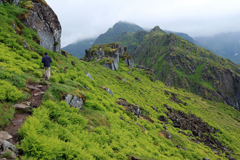 Hike Tindstinden Lofoten Noorwegen